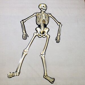 VINTAGE Beistle Halloween Jointed Skeleton | Large 33 in Die Cut Wall Decor USA